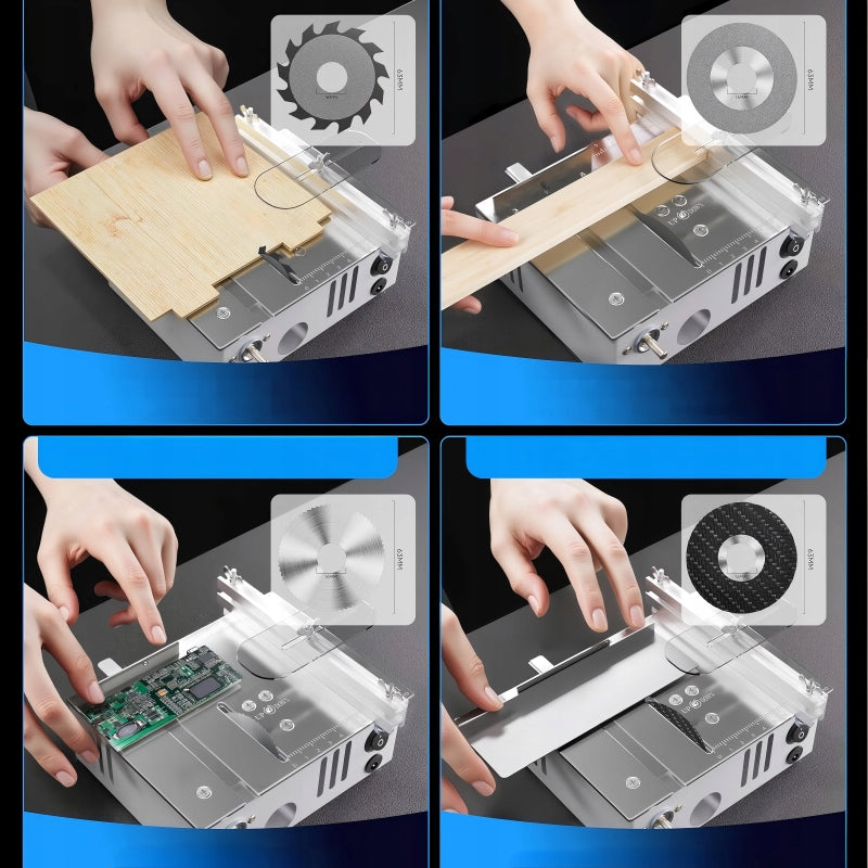 Mini Table Saw DIY 96W 5000rpm Height Adjustment 0-15mm Grinding Manufacturer code WINANQE-Mała ręczna piła stołowa