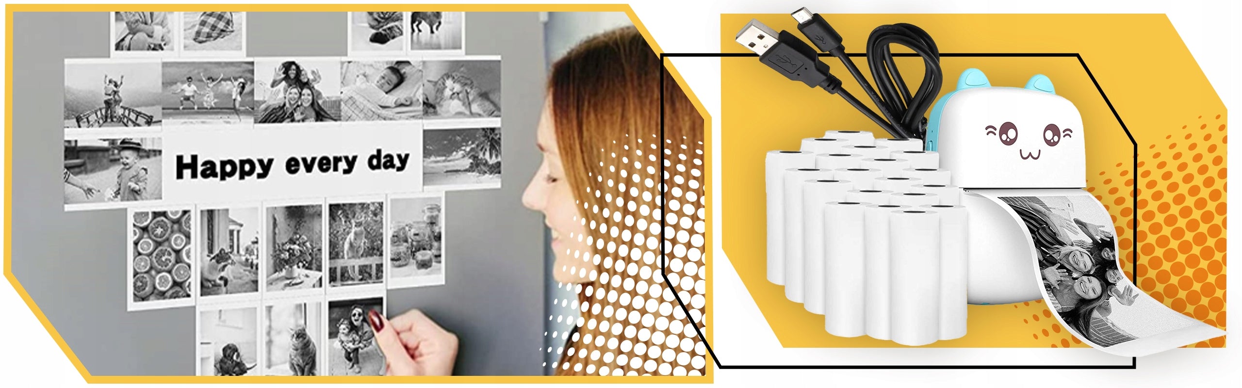 Mini Thermal Printer Print 21 Rolls Instant Camera Children's Day Packaging status original