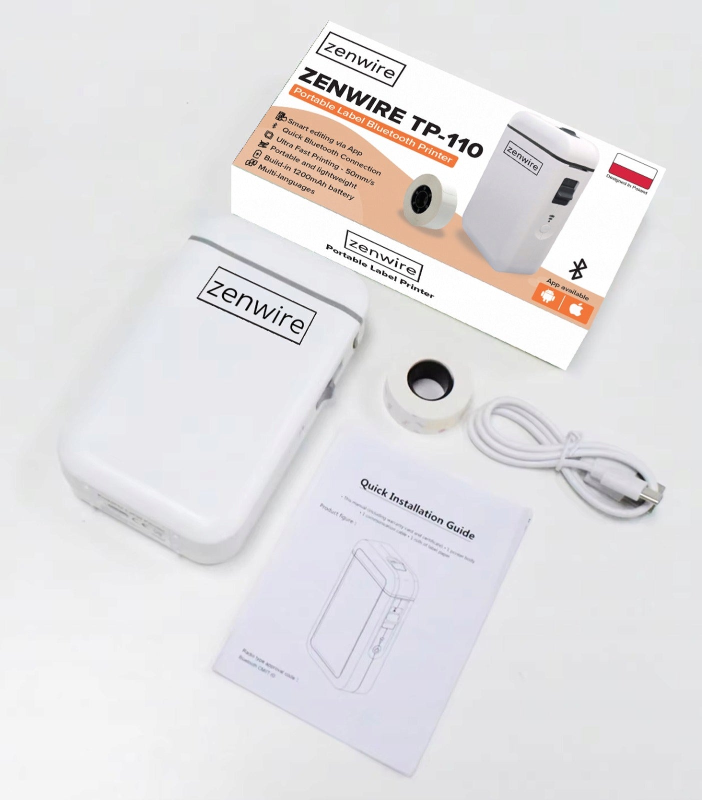 Mini Thermal Wireless Printer Portable for Labels Stickers Mobile Manufacturer Zenwire