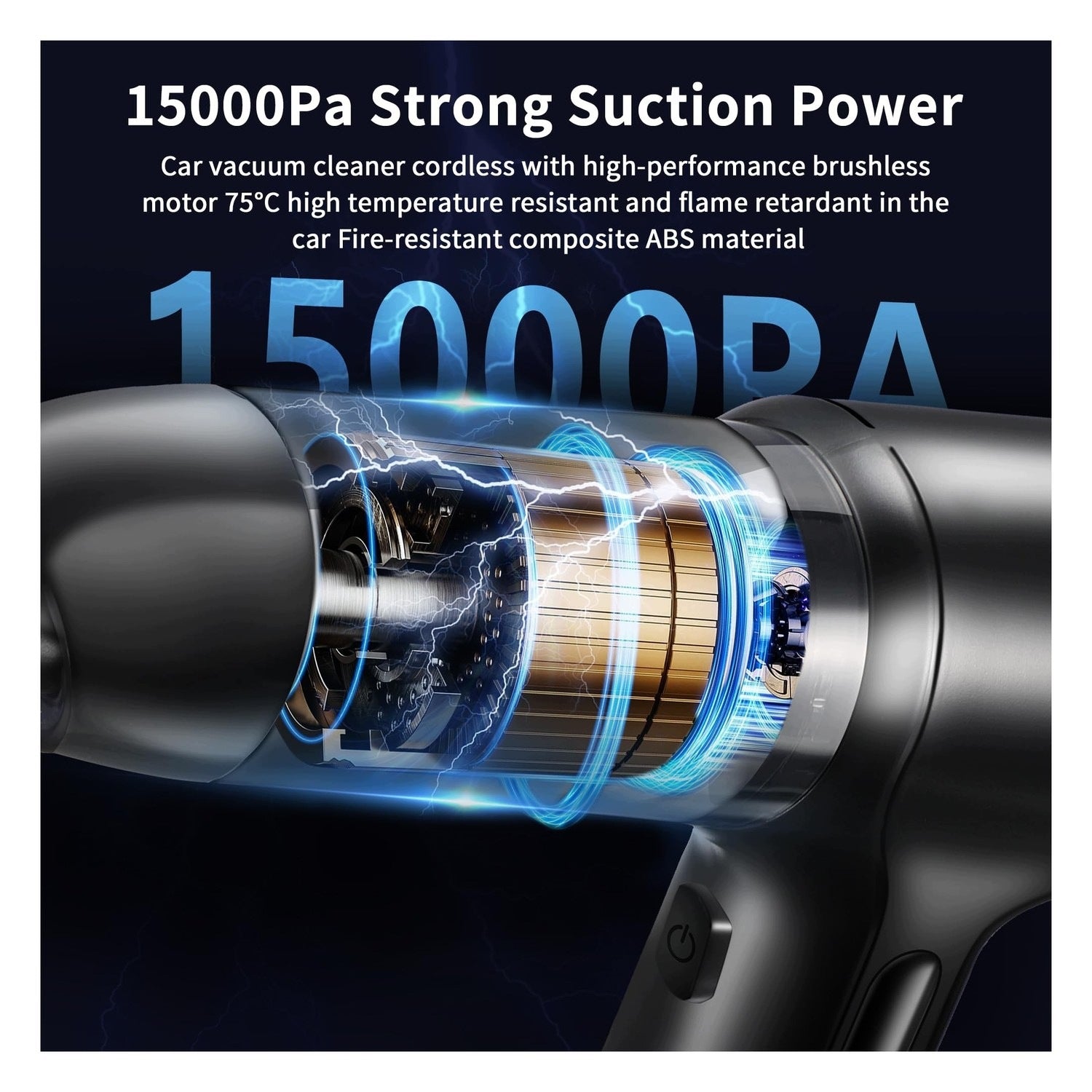 Mini cordless 3-in-1 vacuum cleaner - for car and home - power 15000Pa Maximum power 1 W