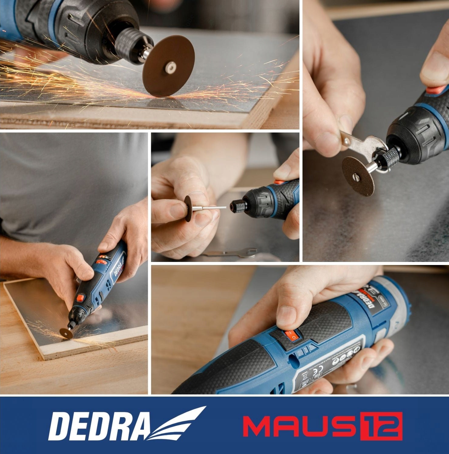 Mini cordless grinder 12V DEDRA MAUS + accessories 47 pieces body Supply voltage 12 V