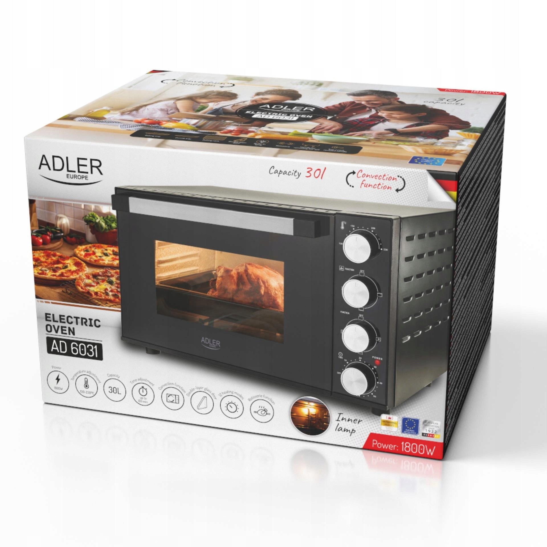 Mini electric oven ADLER AD6031 Roasting grate 30L Brand ADLER