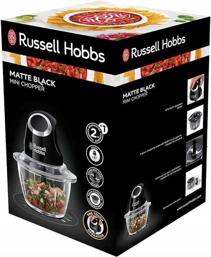 Mini incisor, Russell Hobbs, 24662-56, 200 W, 500 ml container, black Dominant color black