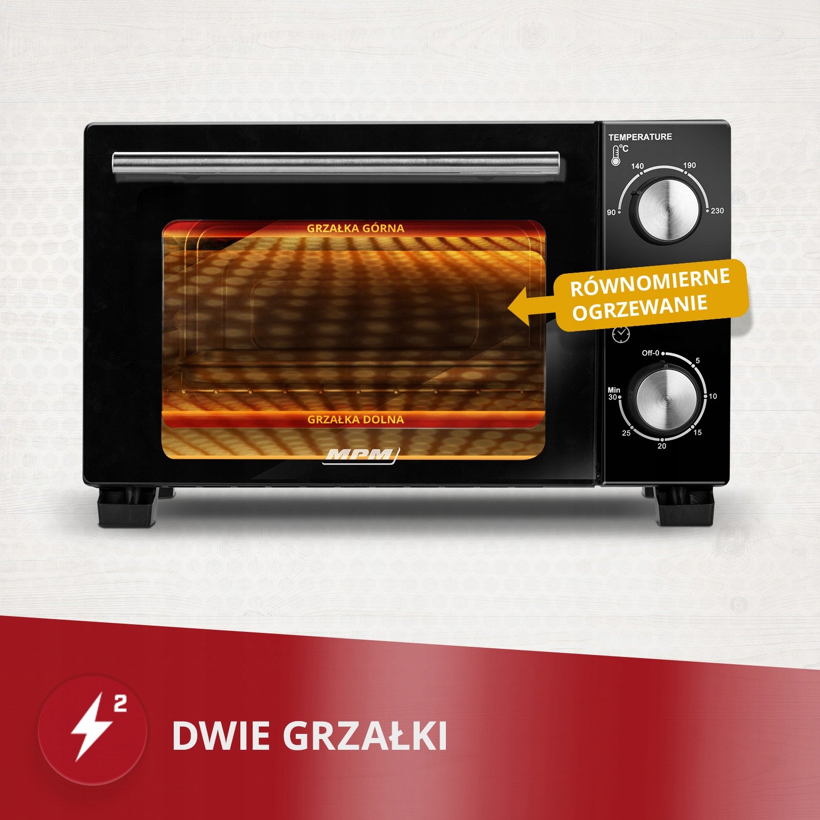 Mini oven MPM MPE-13 10L 800W 2 electric burners Black SMALL POWERFUL Brand MPM
