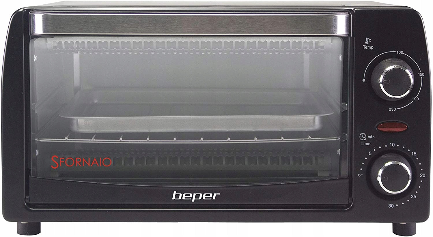 Mini oven cooker Beper Sfornaio 12 l black 1050w grill