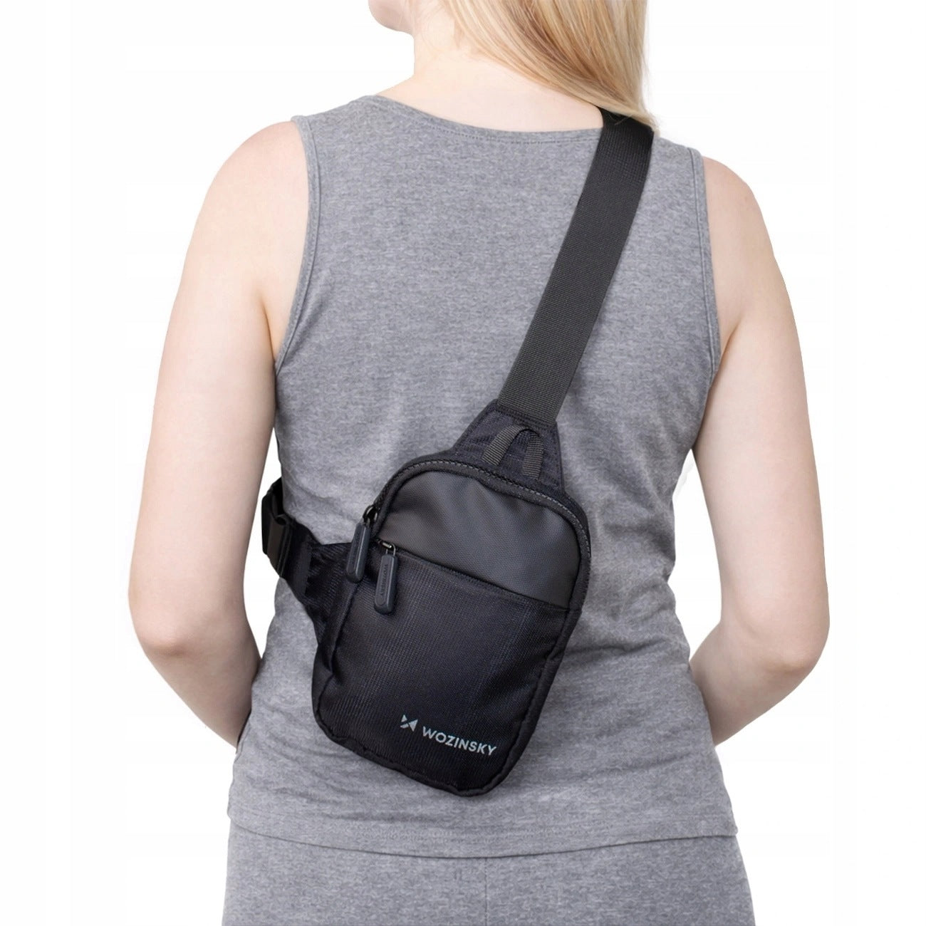 Mini shoulder pouch Wozinsky WMS-W1 two-chamber for unisex phone