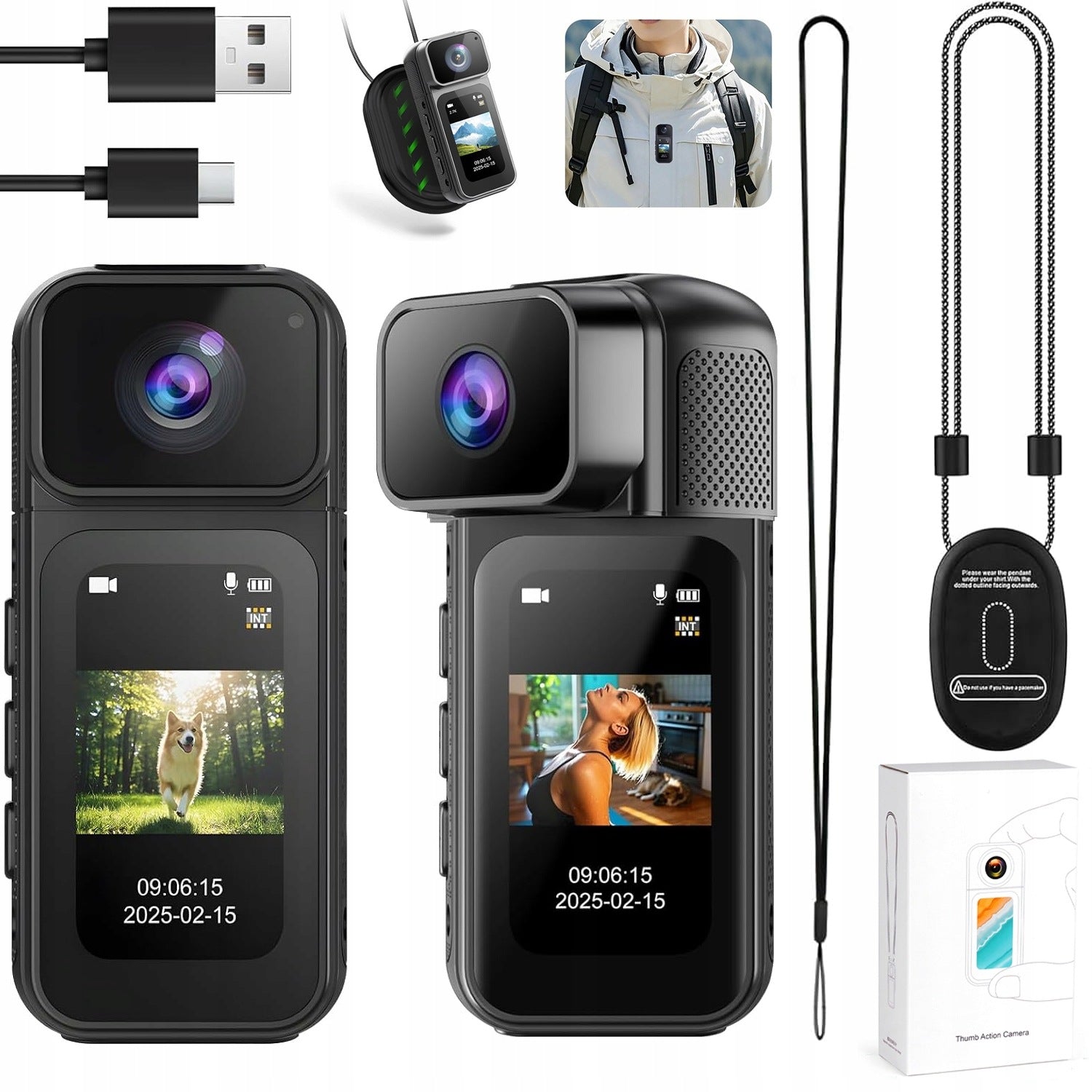 Mini sports camera WiFi 2.7K magnetic 170° BLACK
