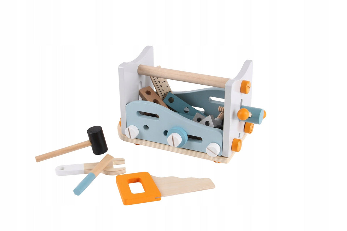 Mini workshop tool table wooden construction set 52 elements E Packaging status original