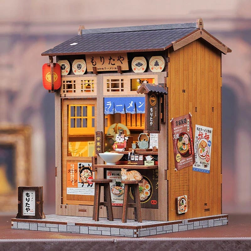 Miniature Cottage Book Nook Bar in Tokyo Sushi Asia Ramen DIY 3D Puzzle