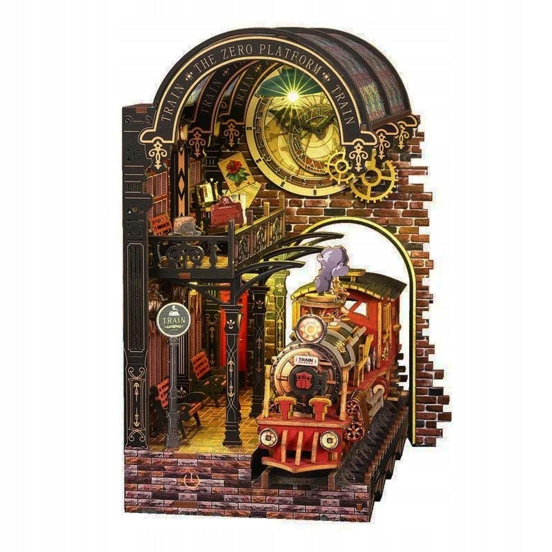 Miniature Cottage Book Nook Express For World Magic Harry Potter DIY LED 3D Packaging status original