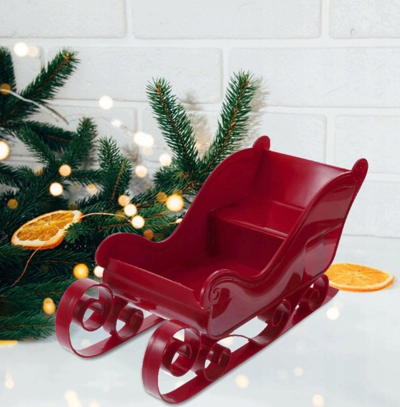 Miniature Santa Claus Sleigh Christmas Mini Sled Ornament Red Manufacturer code 2