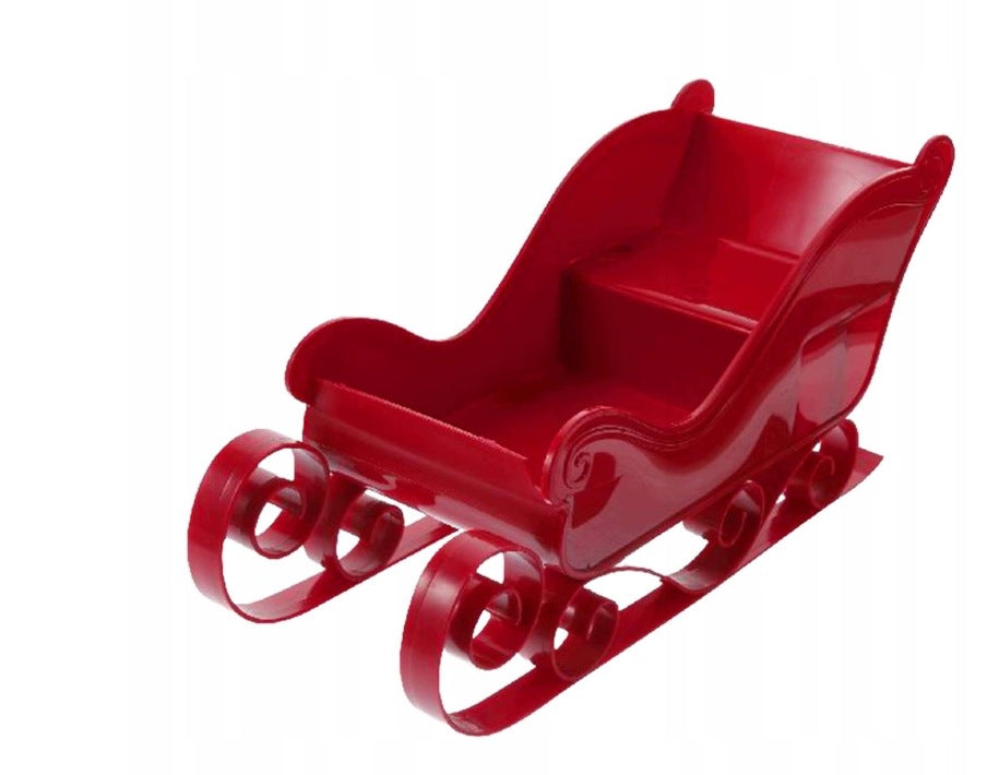 Miniature Santa Claus Sleigh Christmas Mini Sled Ornament Red