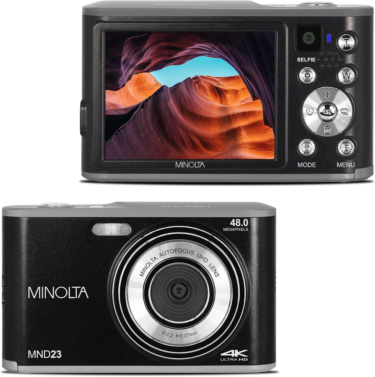 Minolta MND23 4K Selfie Digital Camera - Сblack