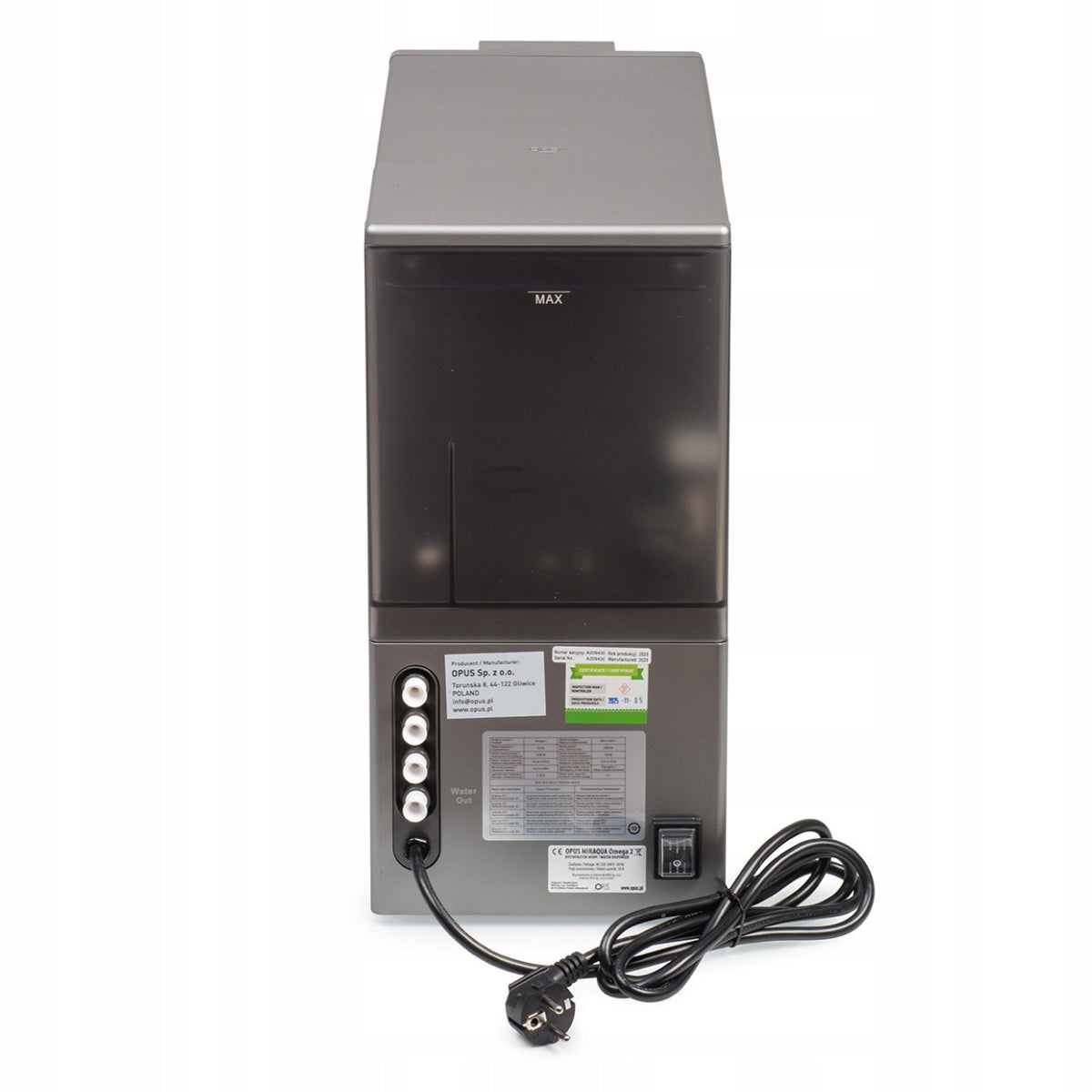 Miraqua OMEGA 2 Water Filter Dispenser, Cold, Hot, Carbonated Water Manufacturer code Dozowdnik do wody Miraqua OMEGA 2