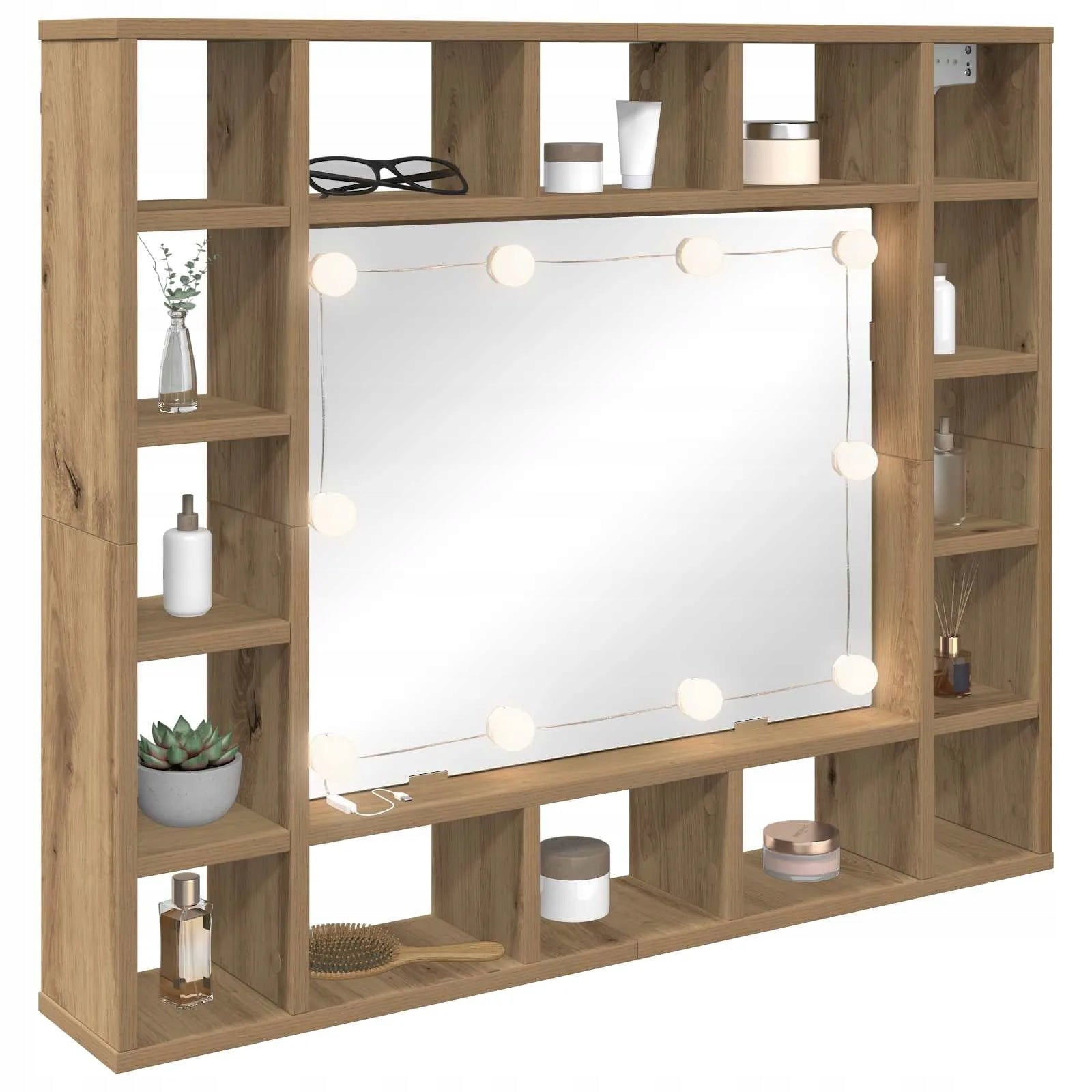 Mirror Lights With LED Lights 12 pcs White 4.5 x 4.5 x 4.8 cm Color white
