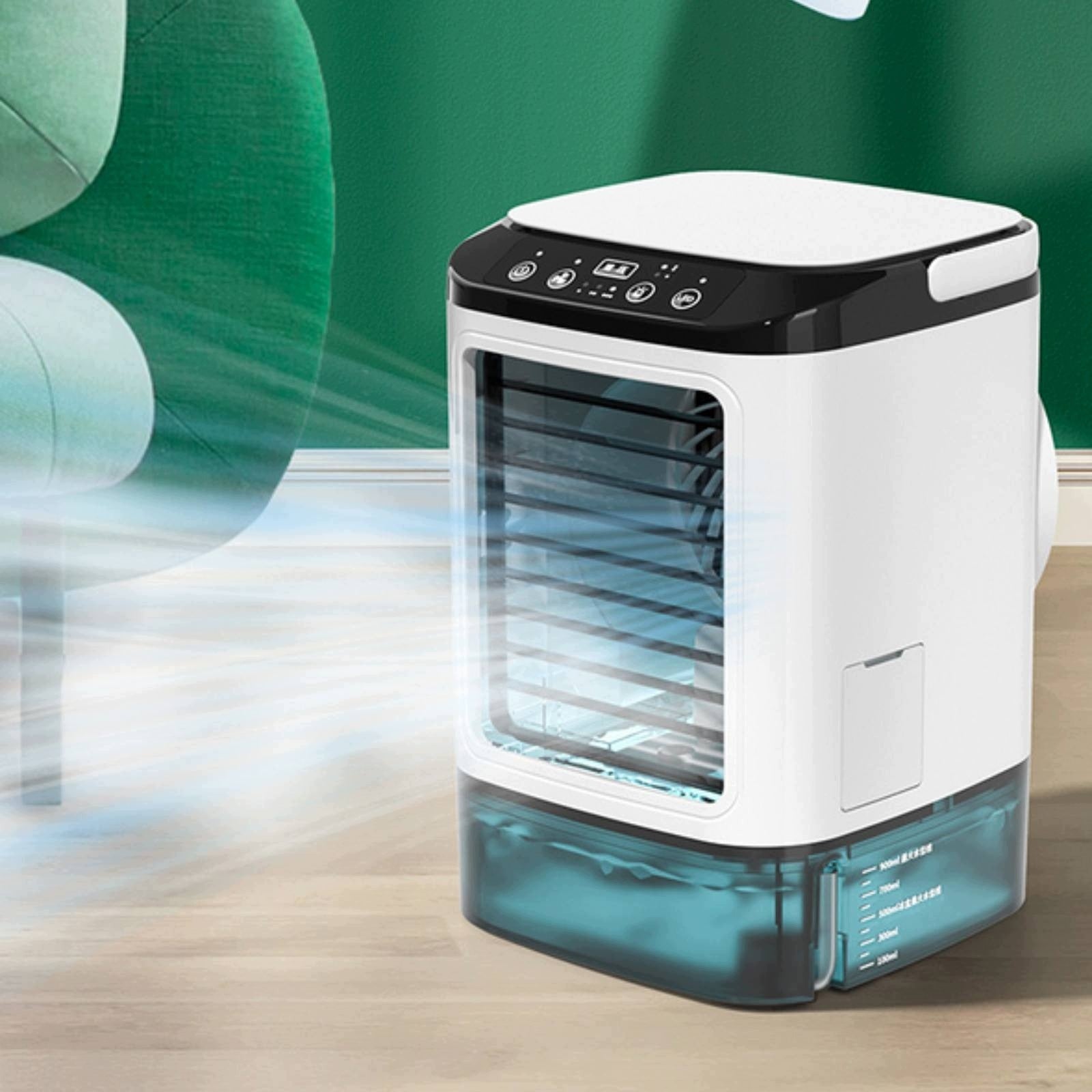 Mist Fan with Ice Box Portable Evaporative Cooler with Water Tank Compact Packaging status original