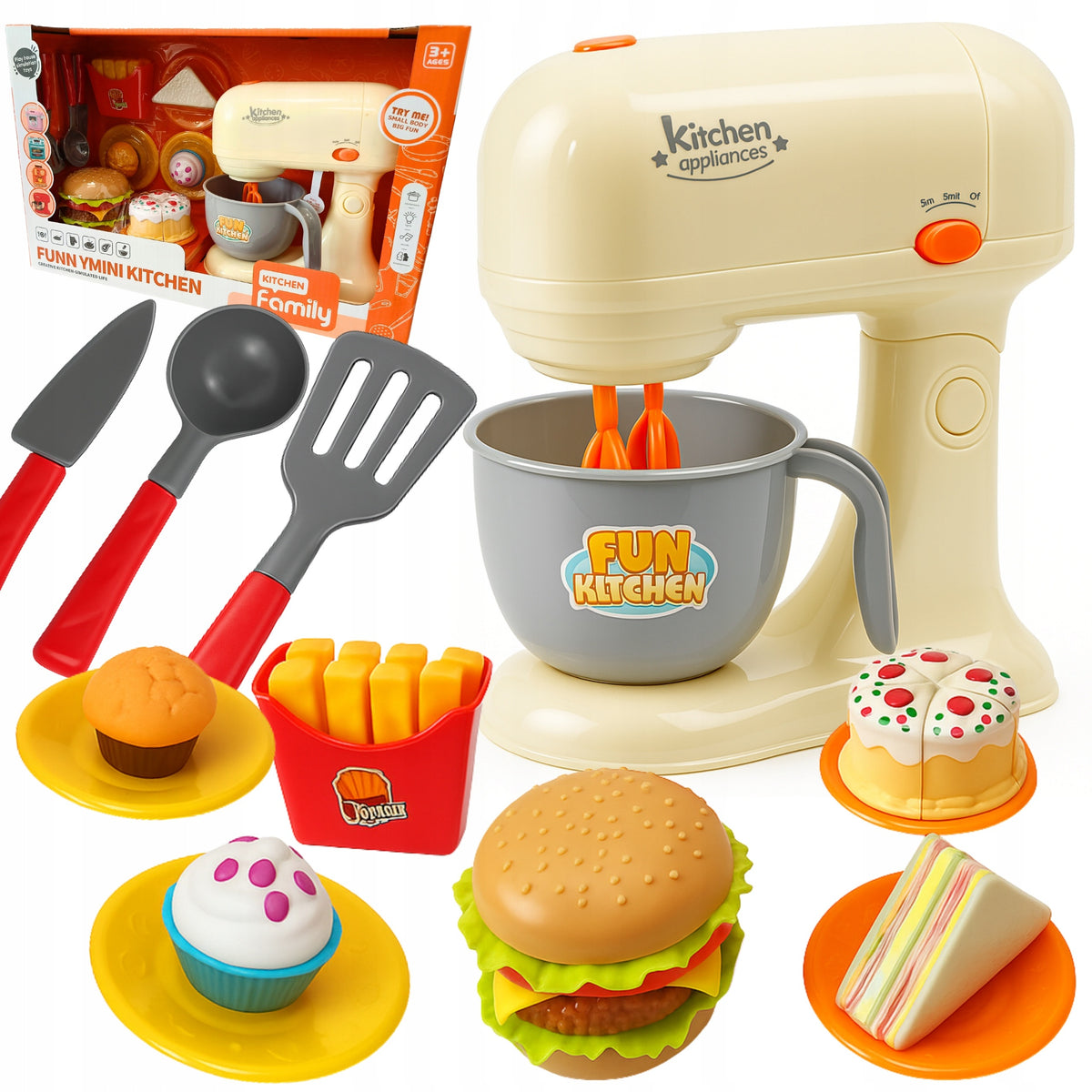 Mixer with accessories for children food processor set for learning fun Packaging status original