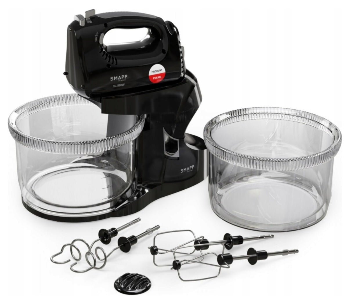 Mixer with two bowls and measuring cup 451.88 black SMAPP