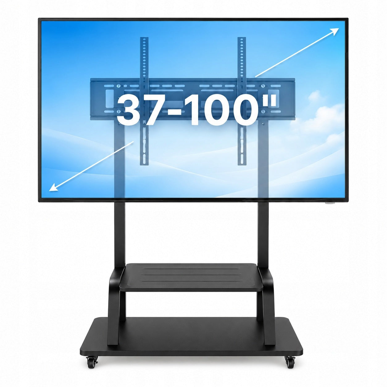 Mobile TV Stand with Wheels for 37-100 inch TVs, 150kg, VESA 800x600 ART Packaging status original