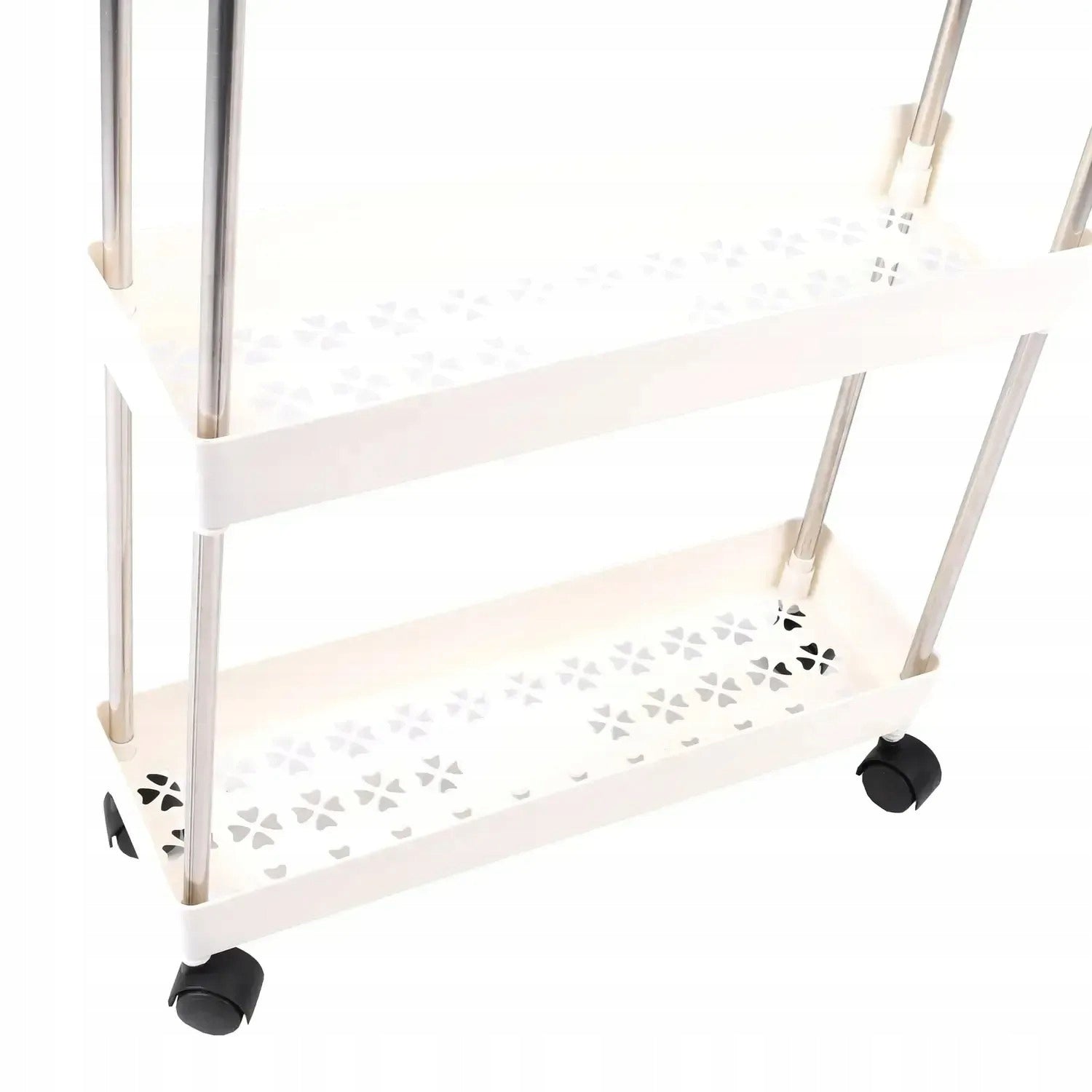 Mobile bathroom cabinet 5 shelves – narrow bookcase on wheels white Manufacturer code 8066