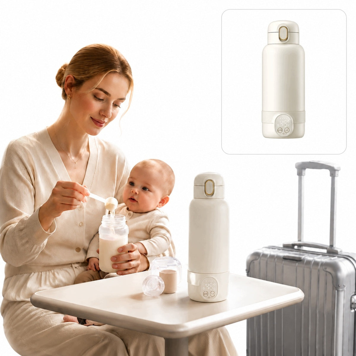 Mobile kettle for modified milk 14000mAh 37-55°C for trolley in auto