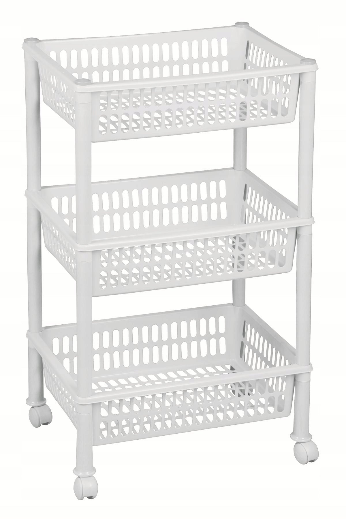 Mobile kitchen rack on wheels cabinet with shelves functional organizer Brand Plast Team