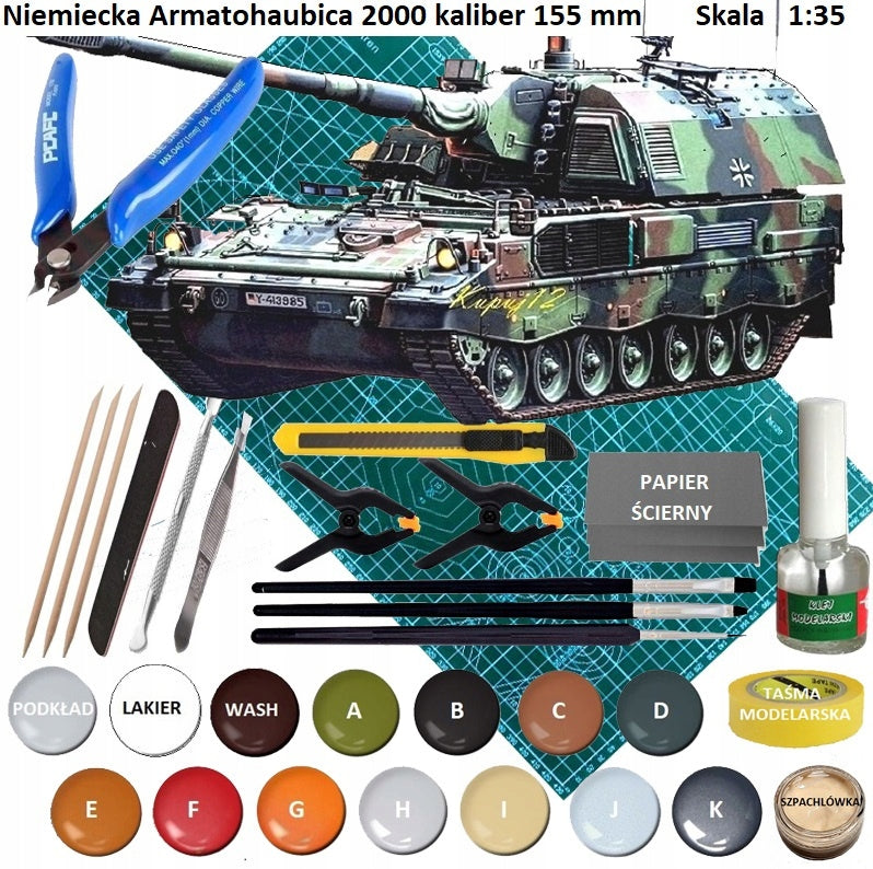 Model Armatohaubicy 2000, Self-propelled howitzer 155 mm, mat A3, paints..