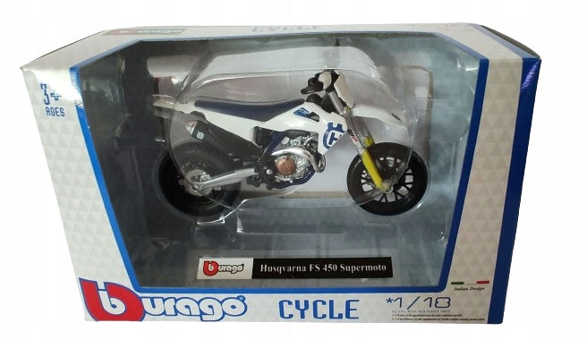 Model Motorcycle Bburago Cycle 1:18 HUSQVARNA FS 450 Supermoto