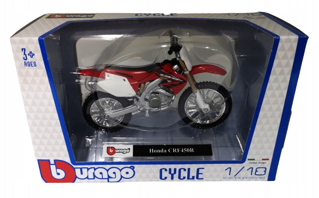 Model Motorcycle Bburago Cycle 1:18 Honda CRF450R