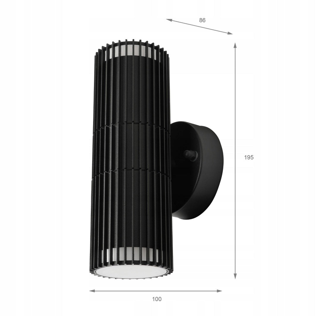 Modern 2-point garden lamp - wall lamp LANTHEA black GU10 IP44 Collection KM-KO-2.3