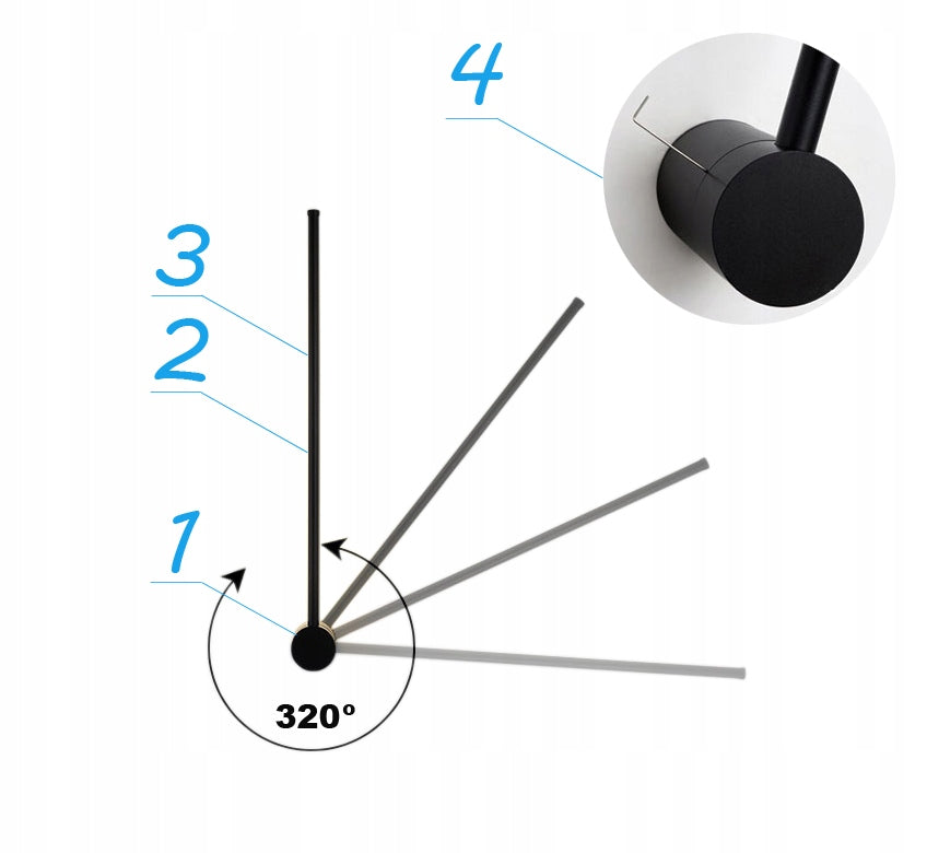 Modern Black Wall Lamp LED Wall Lamp Long 63cm 3000K Wobako LISBON Brand Wobako