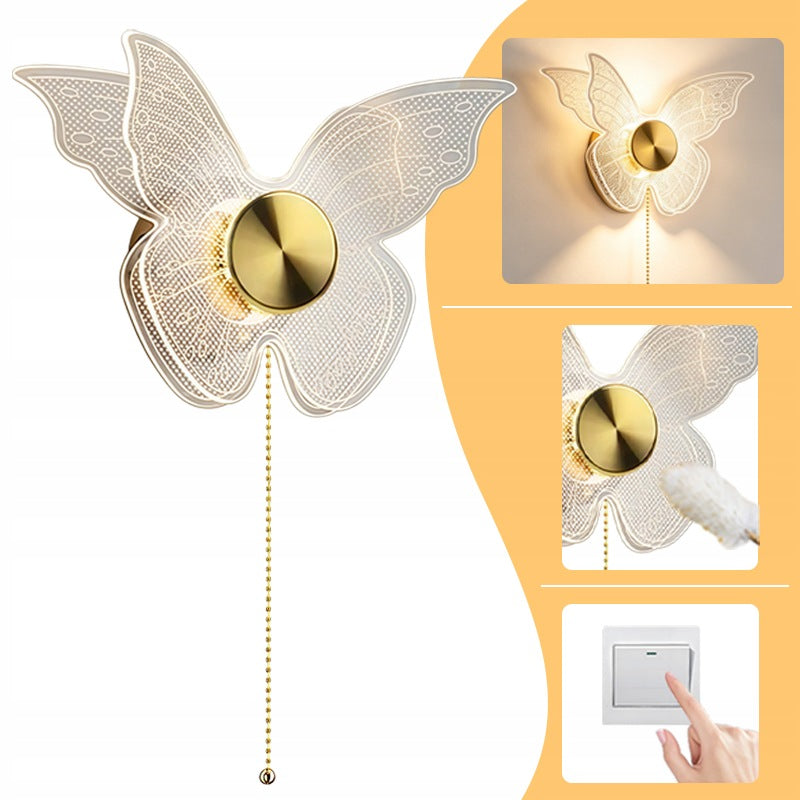 Modern Gold Butterfly Wall Sconce LED 5W Acrylic Dimmble Wall Lamp Fixture Manufacturer code G07755488201649