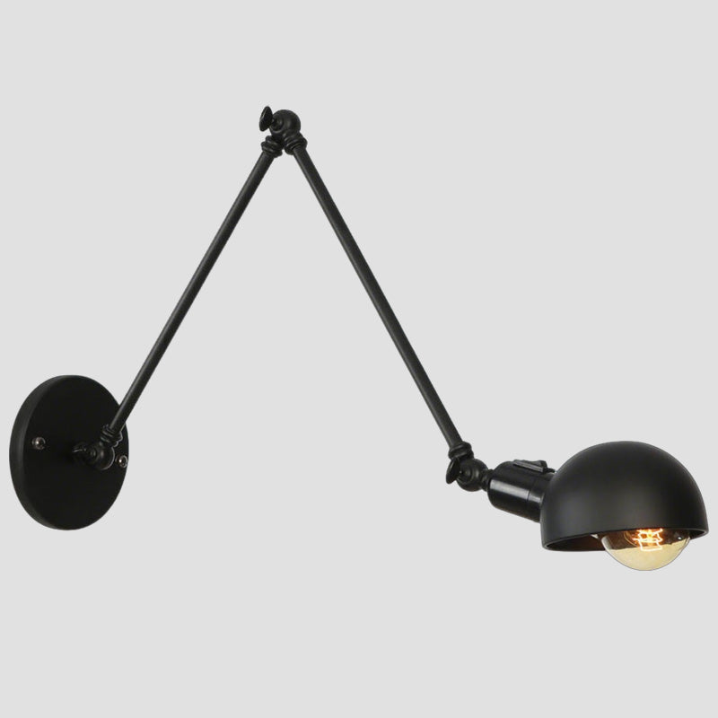 Modern Industrial Retro Black Iron Wall Lamp 180° Adjustable E27 Wall Light