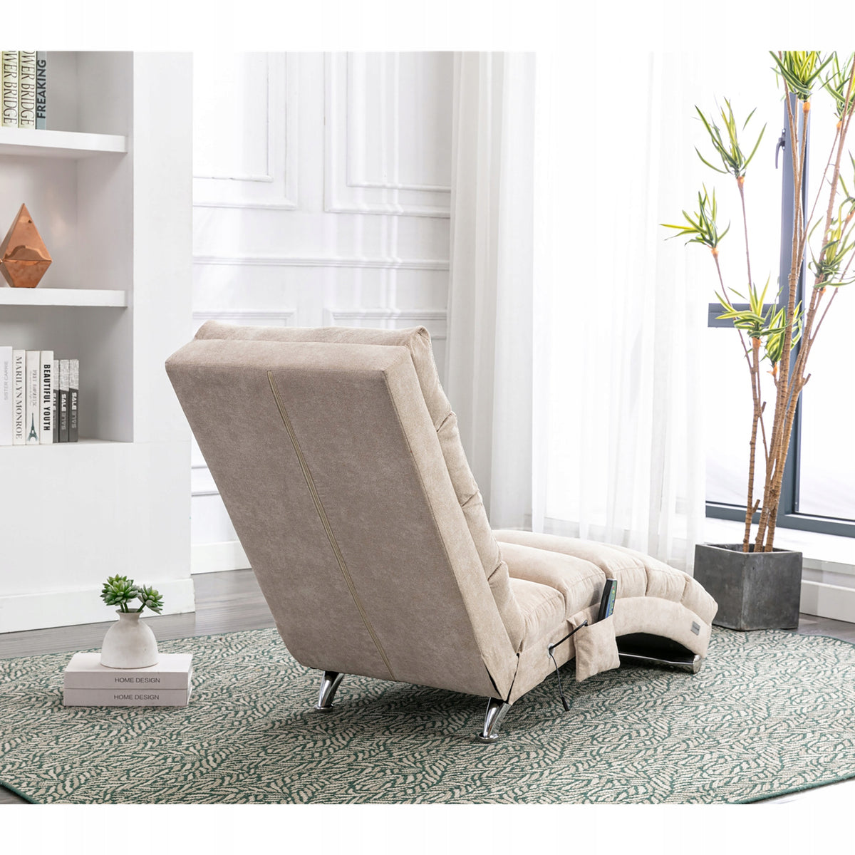 Modern reclining chair with gentle vibrations (beige linen) Manufacturer code 8001819946864