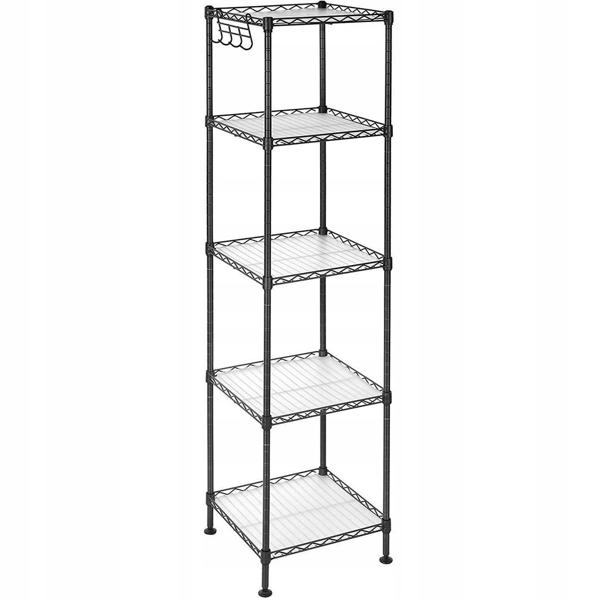 Modern shelf bathroom rack black 123,5cm