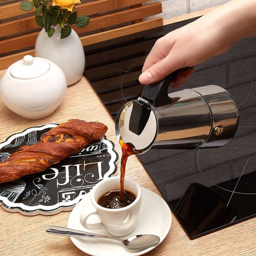 Moderno Stainless Steel Coffee Maker 4 Cups Packaging status original