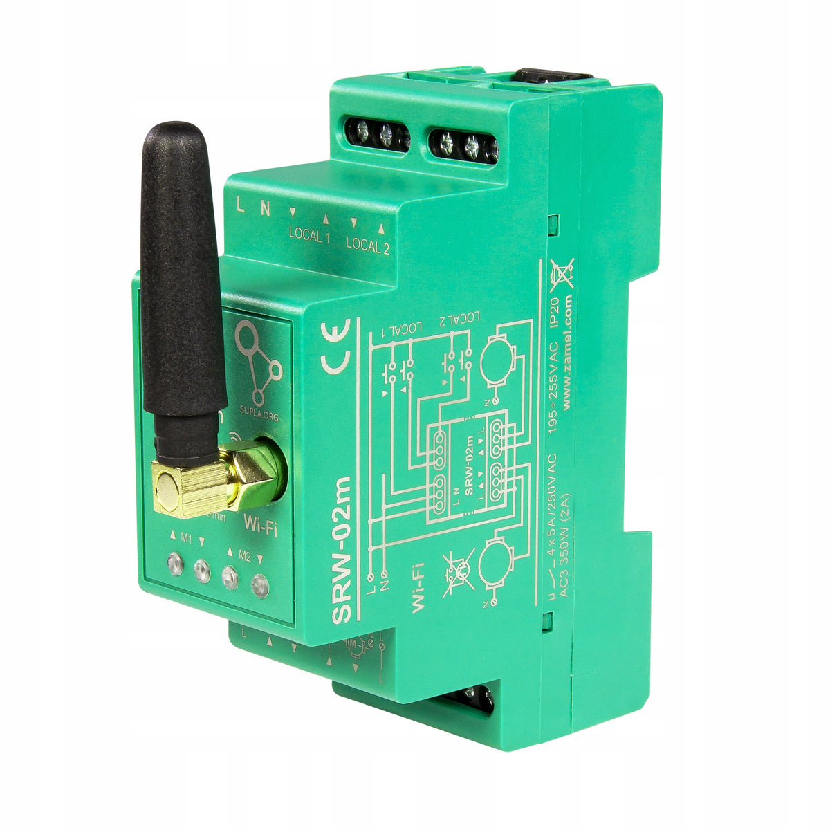 Modular roller shutter controller for 2-roller wifi rail Zamel Supla SRW-02m