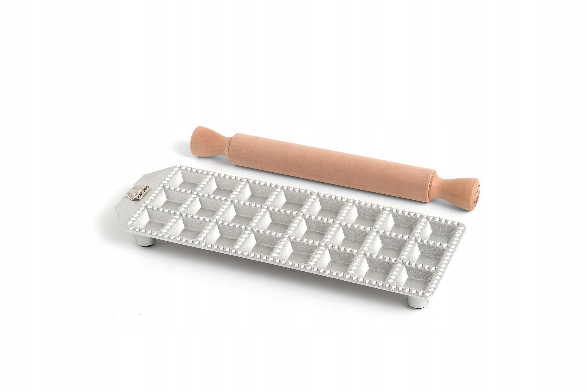 Mold for Ravioli in Squares 35 mm x 24 pcs + Roller, Marcato Classic Line Packaging status original