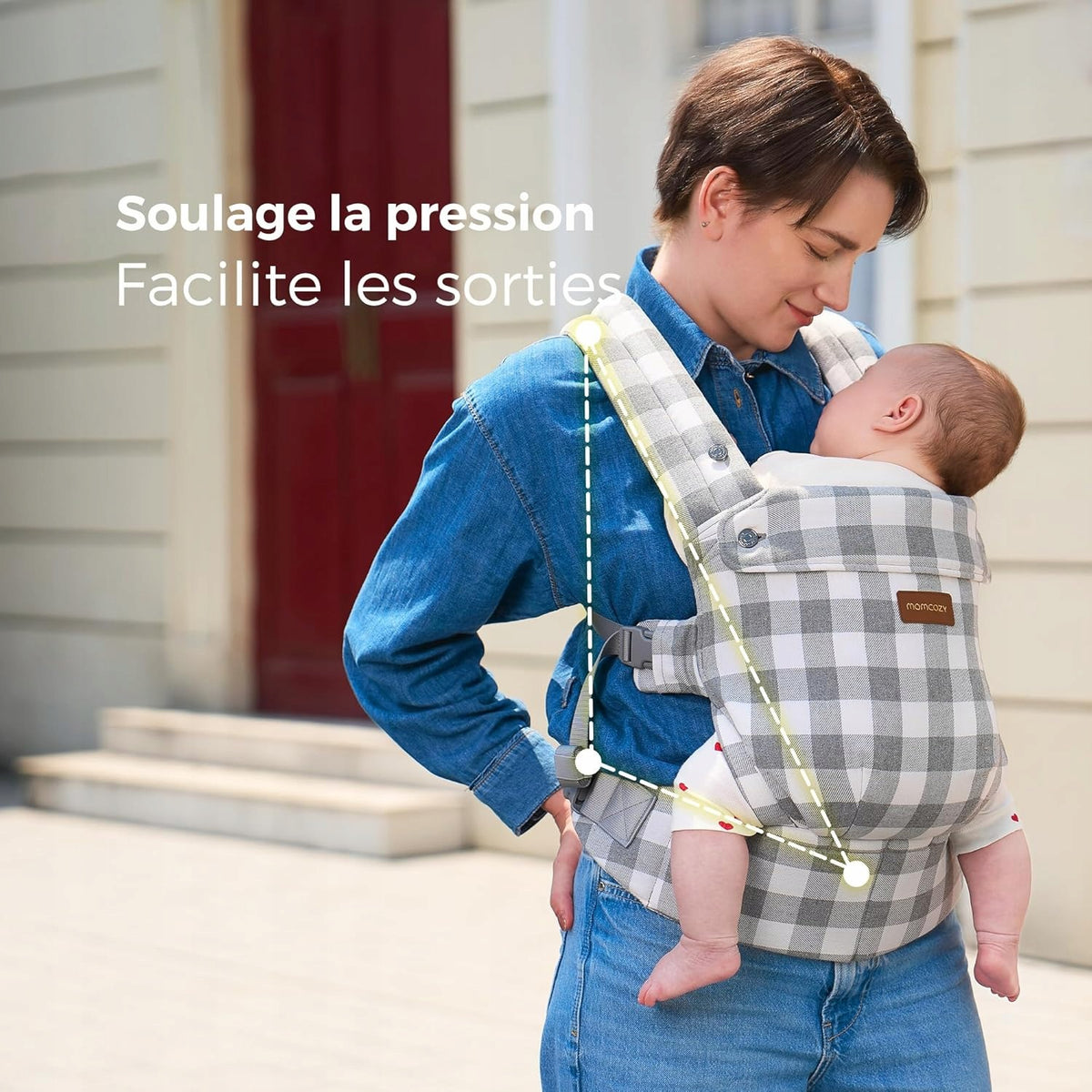 Momcozy Baby Carrier Ergonomic Cotton Lightweight 3-20kg in Grilles Manufacturer code BC001-kratka