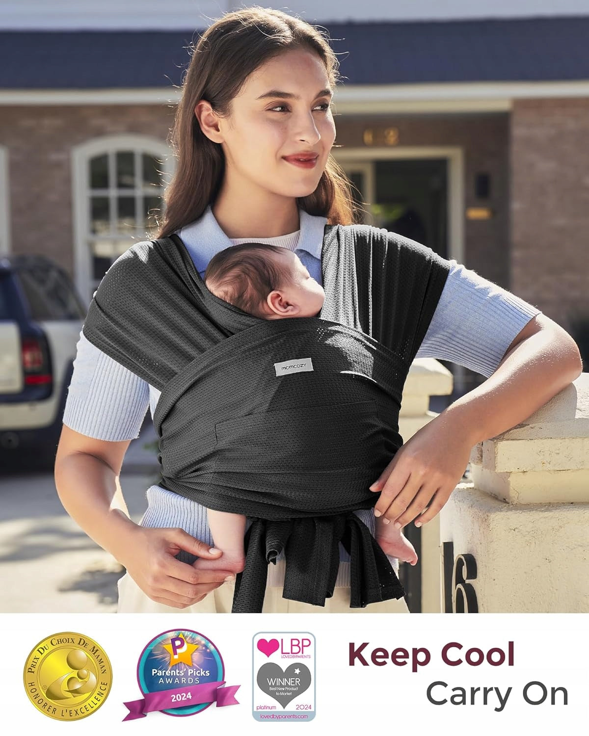 Momcozy Wearable Sling 3,6 – 15 kg, Breathable, Adjustable black Manufacturer code B0F8QFX4LM