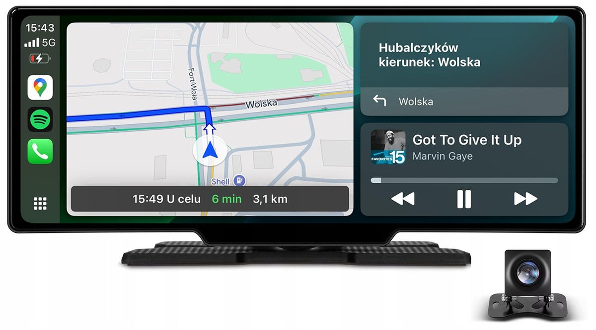 Monitor 10" Apple Carplay Android Auto + KAMERA COFANIA + UCHWYT NA SZYBĘ Manufacturer code 5906214505827