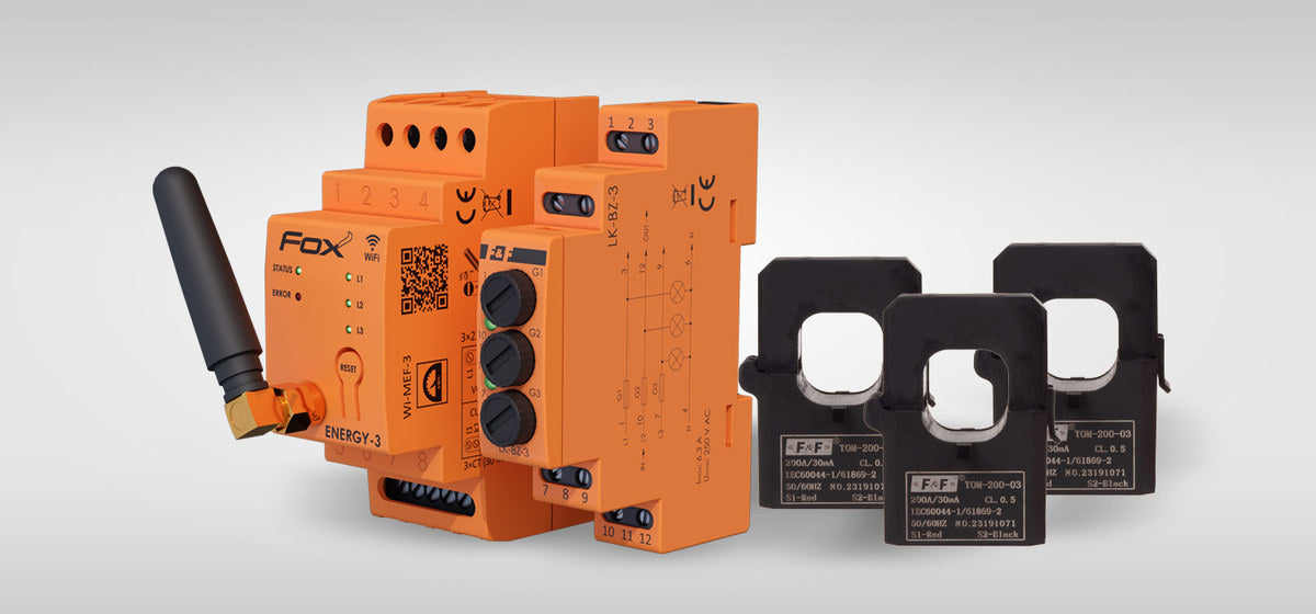 Monitor energy consumption meter MEF-3-200 FOX with bezp socket LK-BZ F&F FOX Packaging status original