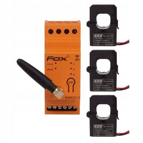 Monitor energy meter WiFi 3F 200A + gn. bezp. WI-MEF-3-200 FOX F&F Packaging status original