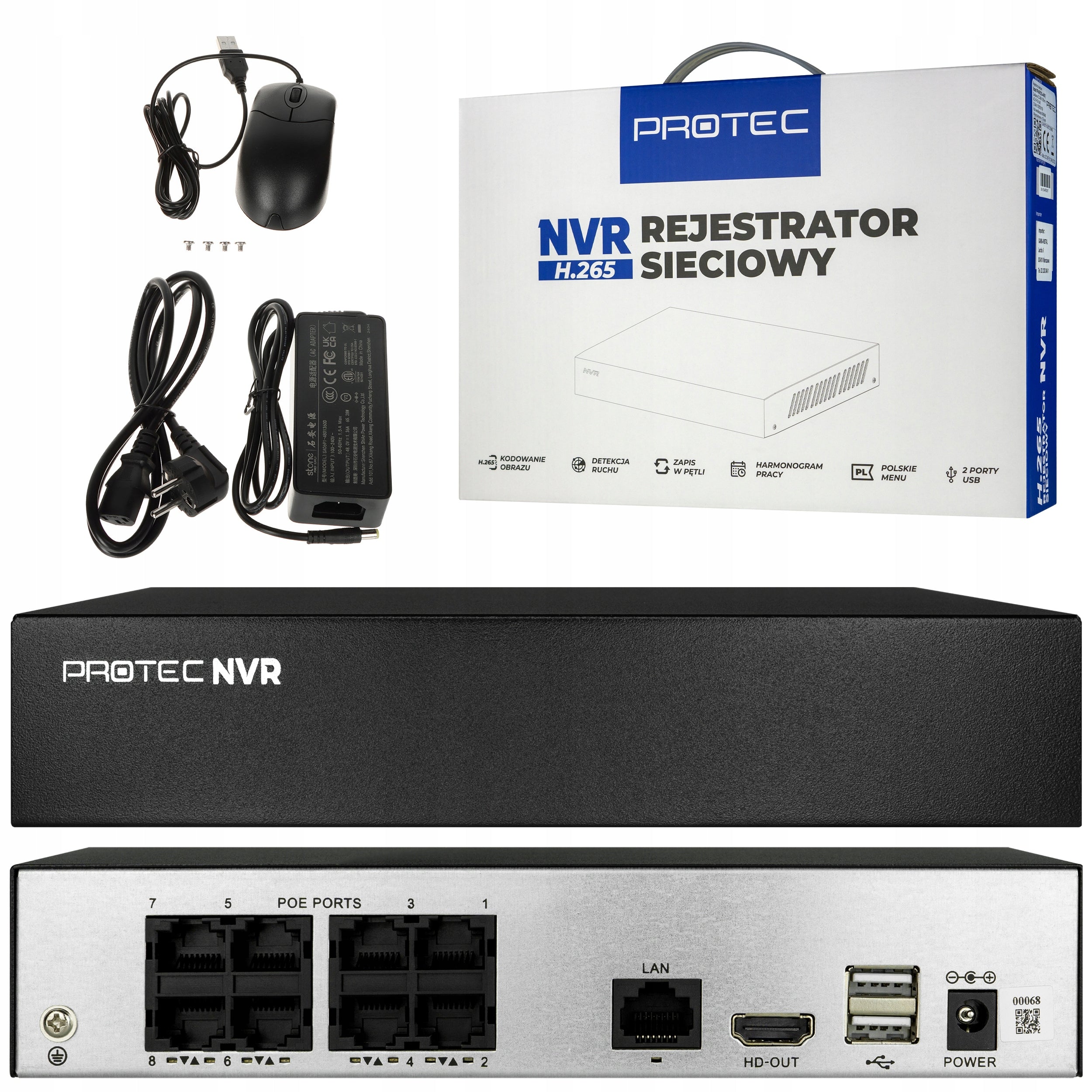 Monitoring 4 IP Cameras 4MPX 2K POE Dome Internal Microphone Without hdd Manufacturer code PRNVRE04K4EBD