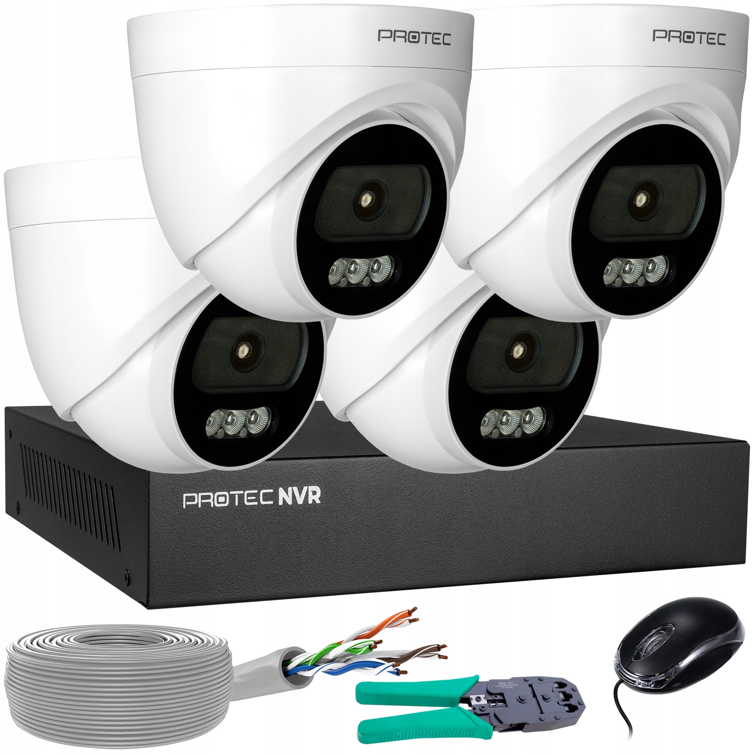 Monitoring 4 IP Cameras 4MPX 2K POE Dome Internal Microphone Without hdd