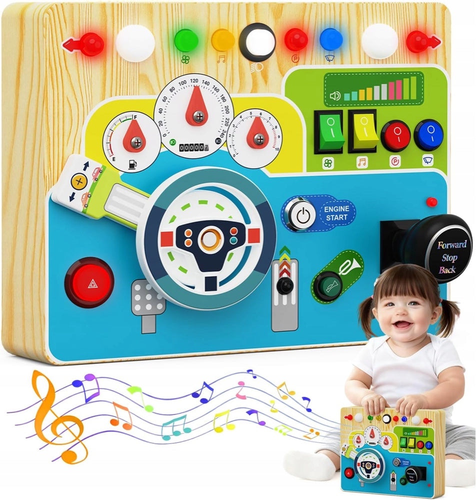Montessori Manipulation Board Car LED Educational Panel