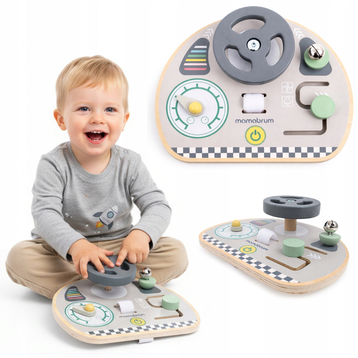 Montessori Manipulation Board Wooden Sensory Dashboard