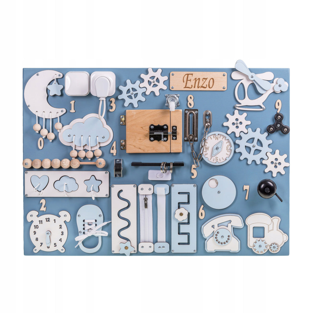 Montessori Sensory Board Busy Board 70x50 for Kids Manipulative