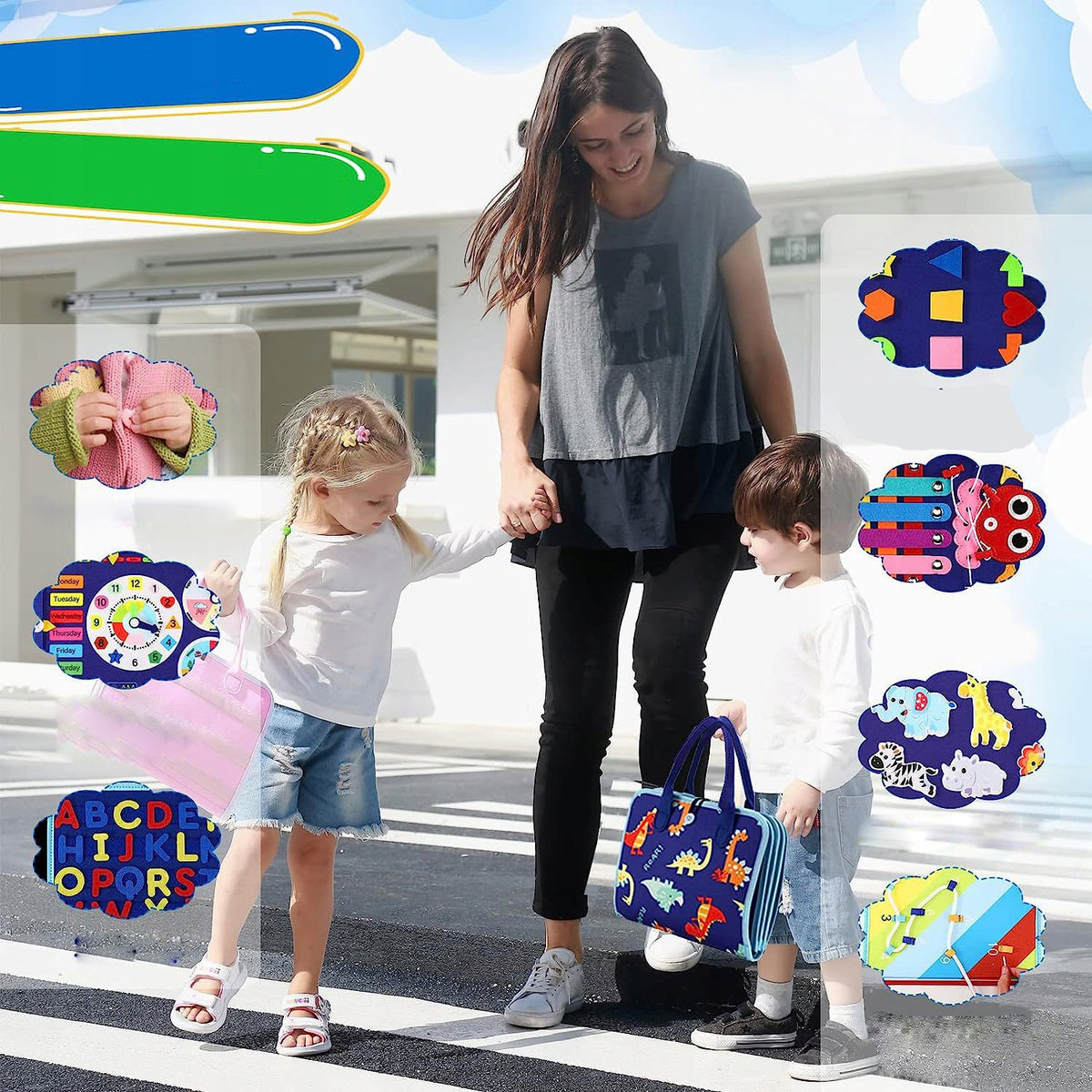 Montessori Sensory Board for Children 1-3 Years, Educational Gift Packaging status original