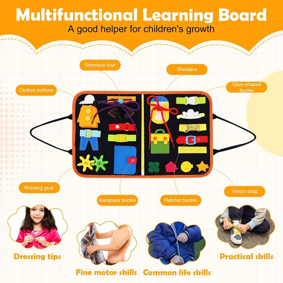 Montessori Sensory Book 8in1 Manipulation Board Manufacturer code 4048784578724